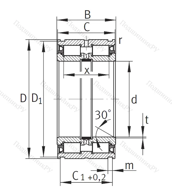 Двухрядный роликовый подшипник SL 04 5012 PP от производителя  INA