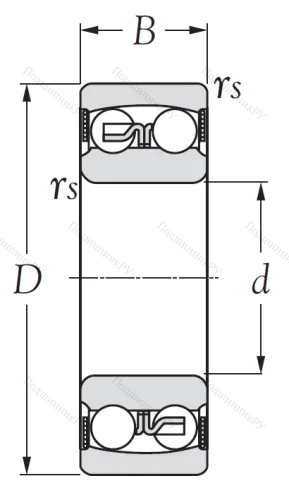 Двухрядный шариковый подшипник 2205 2RS от производителя  KSM