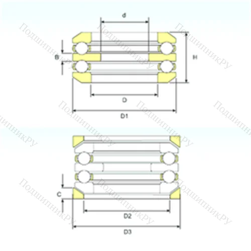 Подшипник шариковый упорный 54312 U 312