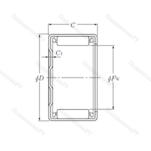 Подшипник игольчатый радиальный BK 4516 от производителя  NTN Подшипник игольчатый радиальный BK 4516 от производителя  NTN