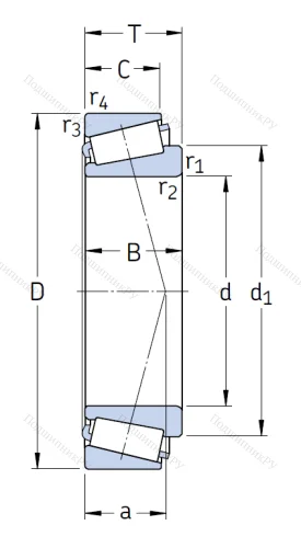 Конический роликовый подшипник 32222 J 2 от производителя  SKF