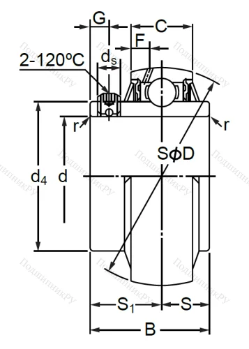 Корпусный подшипник MUC 206 в Череповце