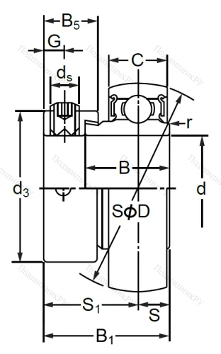 Корпусный подшипник SA 203 (AEL 203) в Череповце