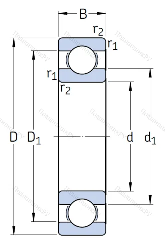 Однорядный шариковый подшипник 6310/C 3 от производителя  SKF Однорядный шариковый подшипник 6310/C 3 от производителя  SKF