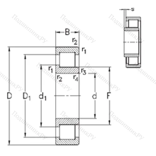 Подшипник роликовый радиальный NJ 2322-E-M 6