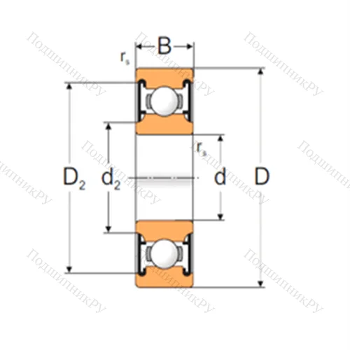 Подшипник шариковый радиальный 6210-2RS 1