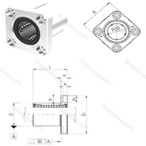 Подшипник шариковый линейный LMEK 60