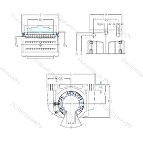 Подшипник шариковый линейный LUCF 20-2LS