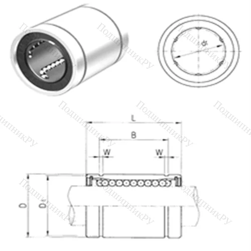 Подшипник шариковый линейный LME 5UU