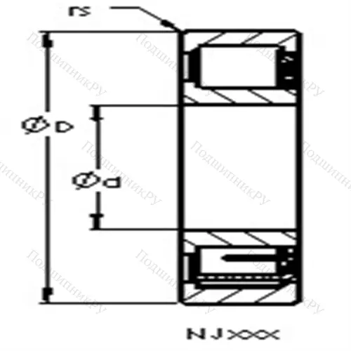 Подшипники роликовые радиальные с цилиндрическими роликами NJ 310 EM от производителя  AST