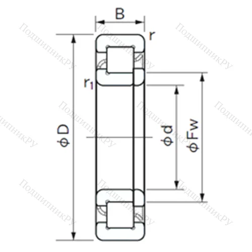 Подшипник роликовый радиальный NUP 221