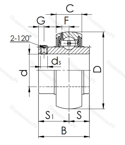 Корпусный подшипник UC 211 (480211) в Череповце