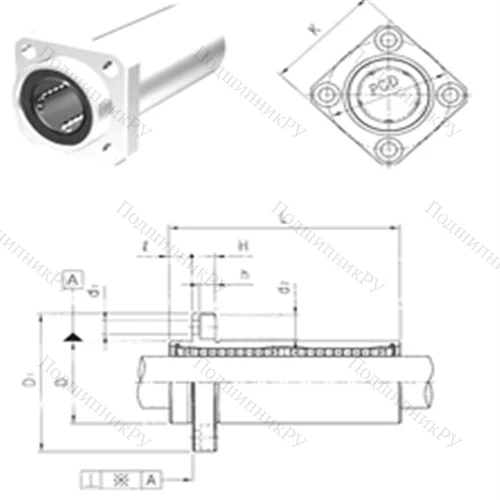 Подшипник шариковый линейный LMEKP 8LUU
