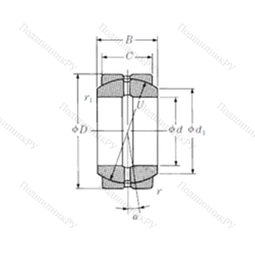 Подшипник скольжения сферический 80FSF 120
