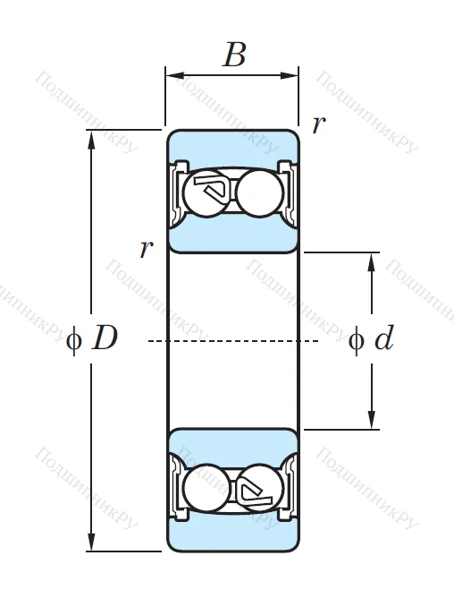 Двухрядный шариковый подшипник