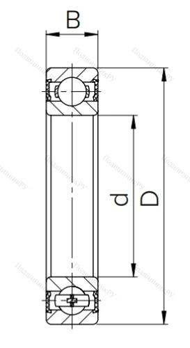 Шариковый однорядный подшипник 180316 (6316 2RS) в Череповце