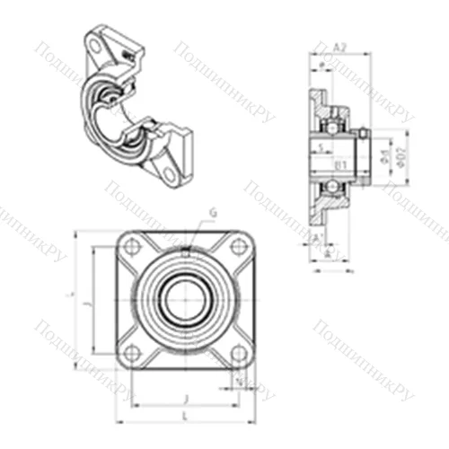 Подшипниковый узел шариковый радиальный EXF 317