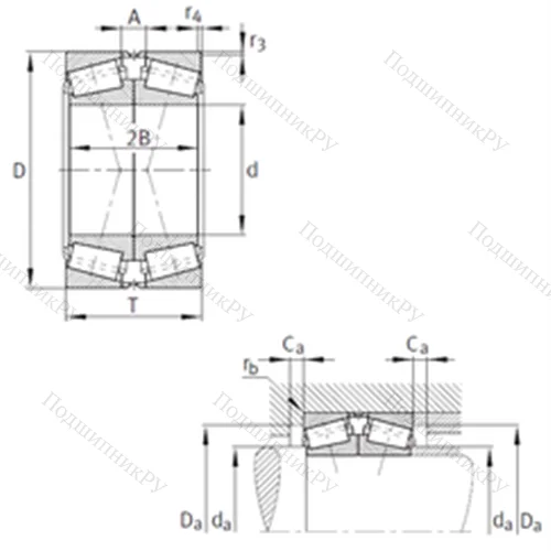 Подшипник роликовый радиально-упорный спаренный 32234-A-N 11CA-A 300-380