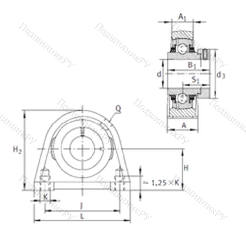 Подшипниковый узел шариковый радиальный