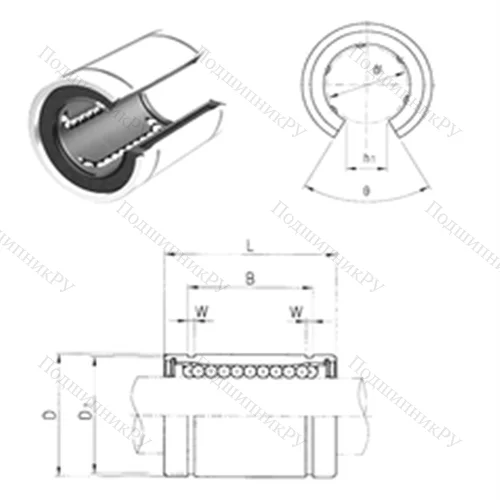 Подшипник шариковый линейный LM 16OP