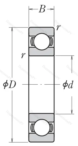 Однорядный шариковый подшипник 6022 C 3 от производителя  NSK Однорядный шариковый подшипник 6022 C 3 от производителя  NSK
