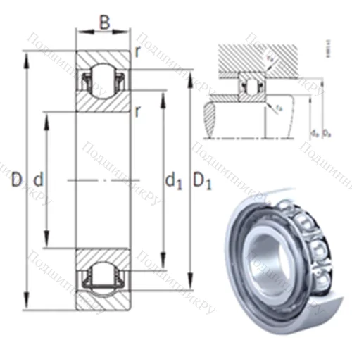 Подшипник с шариковыми роликами (ball roller) радиальный BXRE 001 от производителя  INA