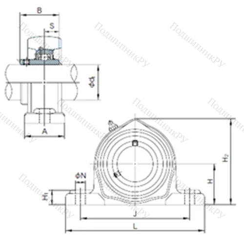 Подшипниковый узел шариковый радиальный UCPK 216