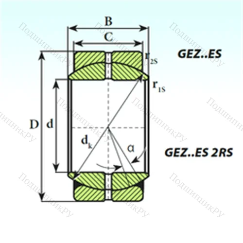 Подшипник скольжения сферический GEZ 82 ES от производителя  ISB Подшипник скольжения сферический GEZ 82 ES от производителя  ISB
