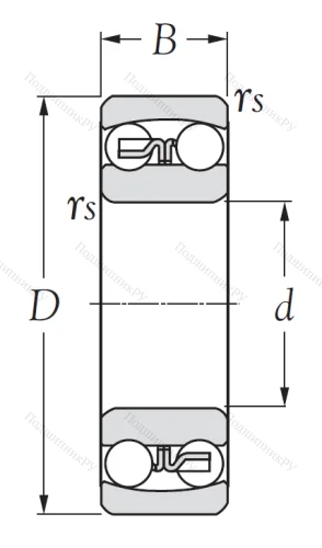 Двухрядный шариковый подшипник 1205 от производителя  KSM