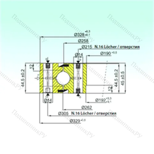 Подшипник шариковый опорно-поворотный NB 1.20.0260.200-1PPN от производителя  ISB