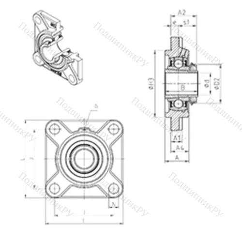 Подшипниковый узел шариковый радиальный UKFS 316H