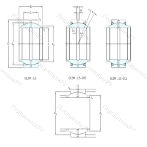 Подшипник скольжения сферический GEZM 106ES-2RS от производителя  SKF