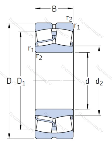 Сферический роликовый подшипник 22212 E/C 3 от производителя  SKF