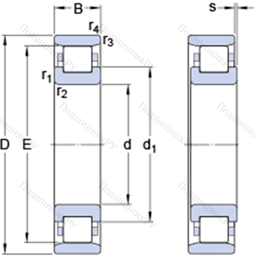 Однорядные цилиндрические роликоподшипники N 326 ECP от производителя  SKF Однорядные цилиндрические роликоподшипники N 326 ECP от производителя  SKF