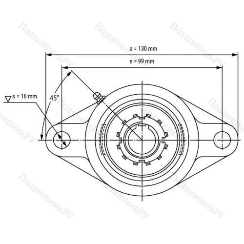 Подшипниковый узел UKFL 205+H 2305 - Вал: 20 мм от производителя  LPZ