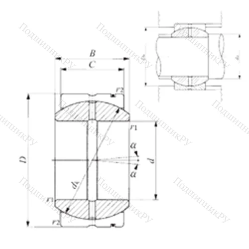 Подшипник скольжения сферический SB 203216 от производителя  IKO