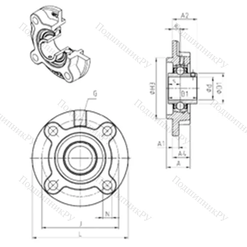 Подшипниковый узел шариковый радиальный UCFC 218 от производителя  SNR