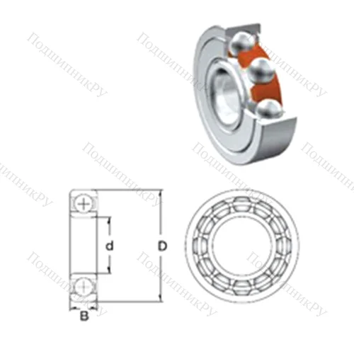 Подшипник шариковый радиальный 627-2Z.T 9H.C 3