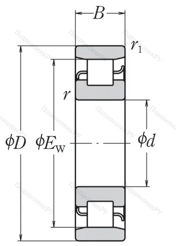 Роликовый цилиндрический подшипник N 307 W C 3 от производителя  NSK