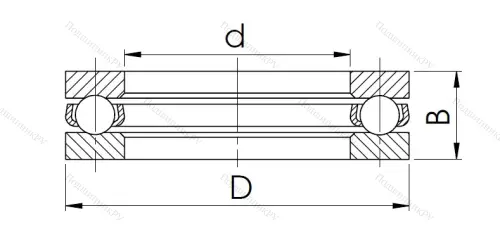 Упорный шариковый подшипник 8208 (51208) в Череповце Упорный шариковый подшипник 8208 (51208) в Череповце