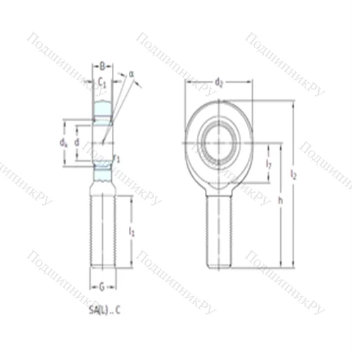 Подшипник скольжения сферический SAL 15C от производителя  SKF