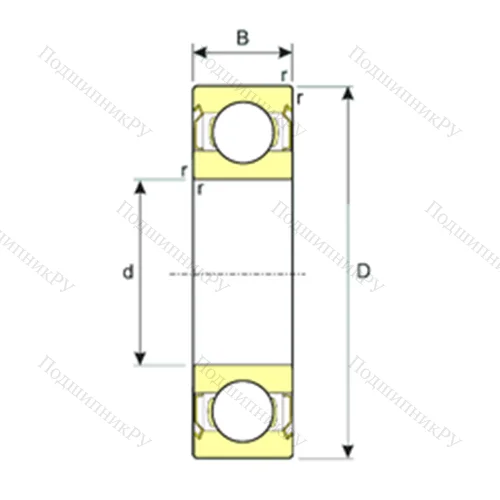 Подшипник шариковый радиальный SS 61813-2RS