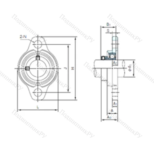 Подшипниковый узел шариковый радиальный MUFL 001