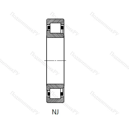 Цилиндрический роликовый подшипник 42211 (NJ 211) в Череповце