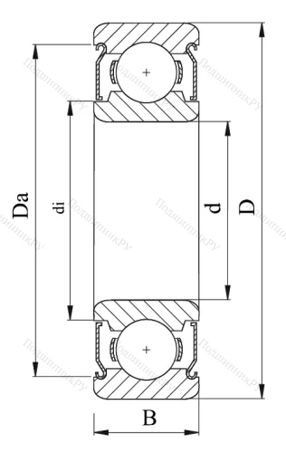 Однорядный шариковый подшипник SR 144 ZZ (DDRI 418 ZZ) от производителя  NMB
