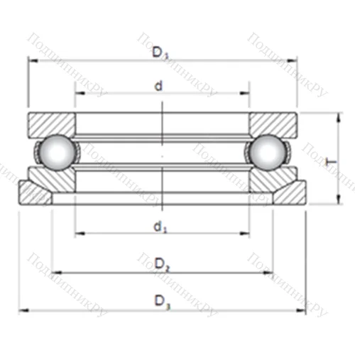 Подшипник шариковый упорный 53314U+U 314 от производителя  CX