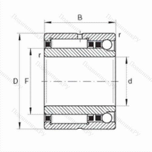 Шарикоподшипник радиально-упорный комбинированный с игольчатыми роликами NKIA 5902
