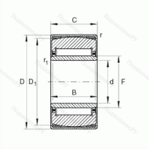 Подшипник роликовый игольчатый самоустанавливающийся PNA 20/42