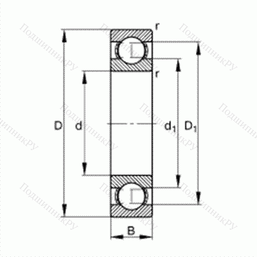 Подшипник шариковый радиальный 6328-M от производителя  FAG Подшипник шариковый радиальный 6328-M от производителя  FAG